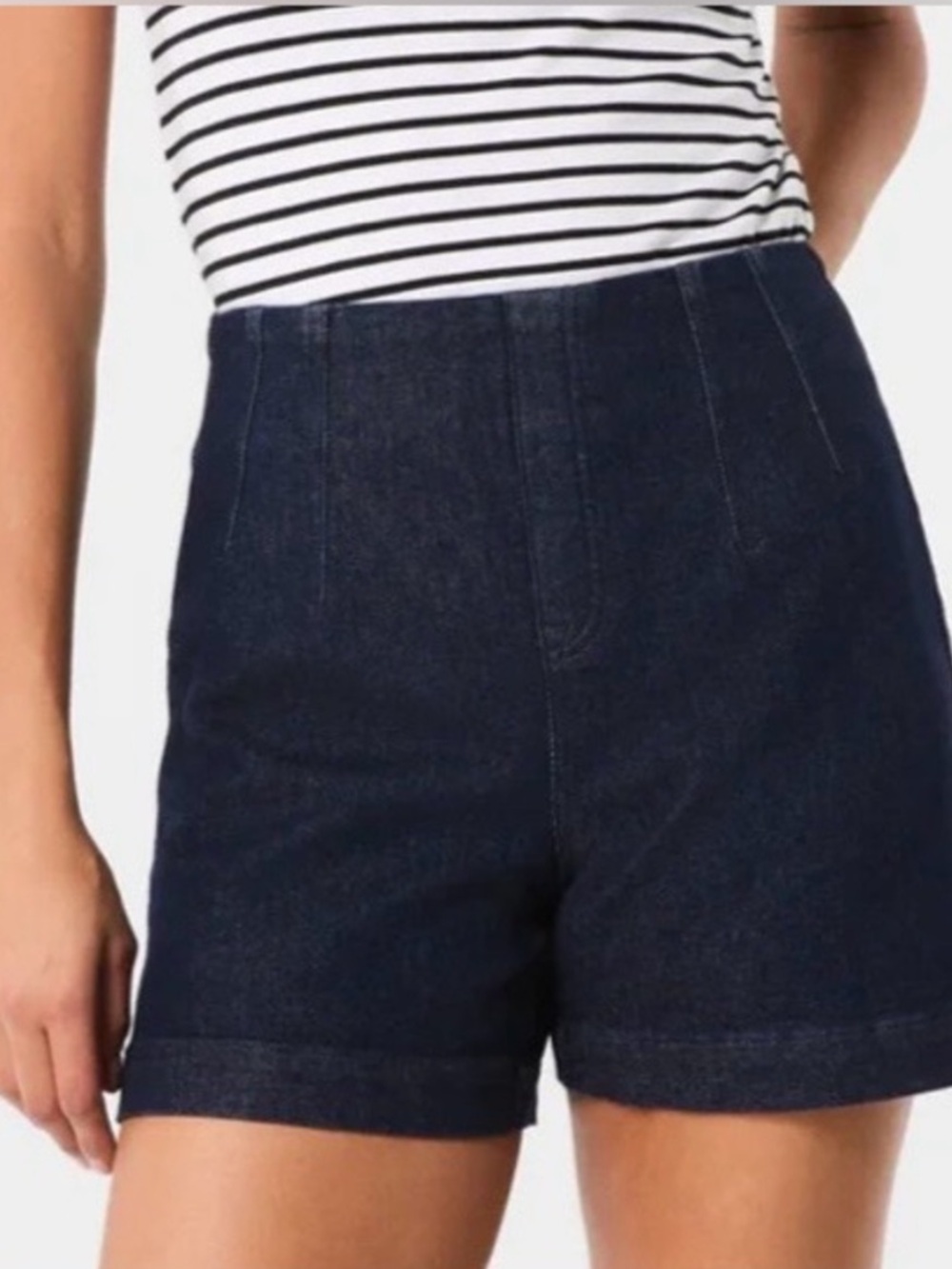 Spanx Everywear Zero Waistband Jean Shorts Size 1X Blue Pull On Stretch